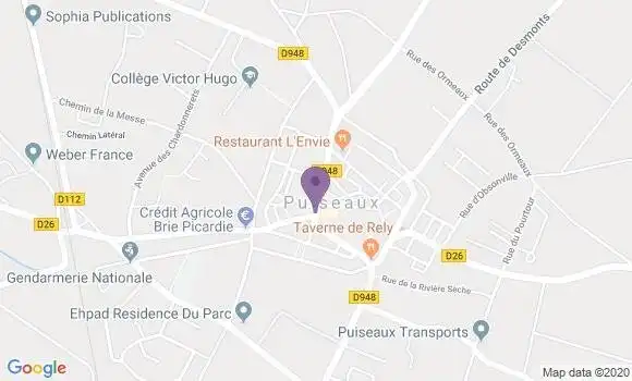Localisation Crédit Agricole Agence de Puiseaux