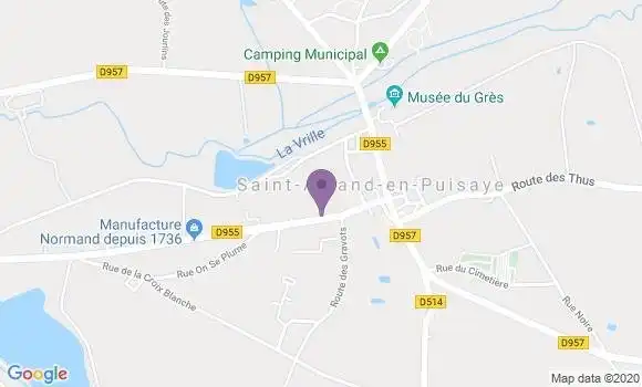 Localisation Crédit Agricole Agence de Saint Amand en Puisaye