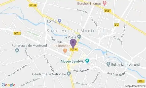 Localisation Crédit Agricole Agence de Saint Amand Montrond