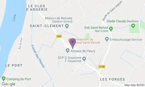 Localisation Crédit Agricole Agence de Saint Benoît sur Loire