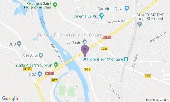 Localisation Crédit Agricole Agence de Saint Florent sur Cher