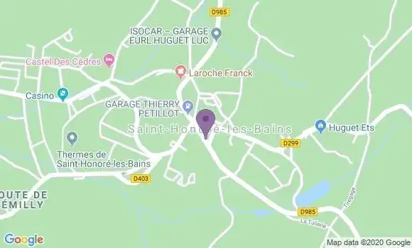 Localisation Crédit Agricole Agence de Saint Honoré les Bains