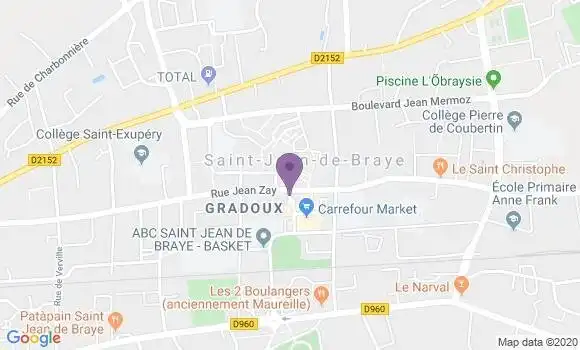 Localisation Crédit Agricole Agence de Saint Jean de Braye