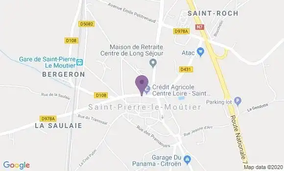 Localisation Crédit Agricole Agence de Saint Pierre le Moutier