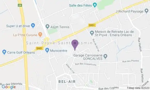 Localisation Crédit Agricole Agence de Saint Pryvé Saint Mesmin