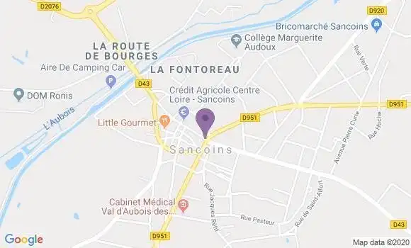 Localisation Crédit Agricole Agence de Sancoins
