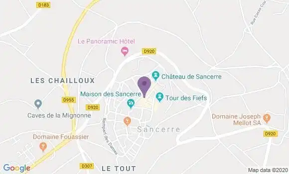 Localisation Crédit Agricole Agence de Sancerre Ville