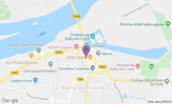 Localisation Crédit Agricole Agence de Sully sur Loire