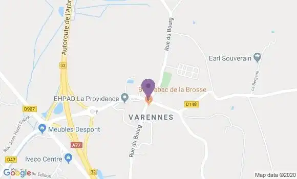 Localisation Crédit Agricole Agence de Varennes Vauzelles