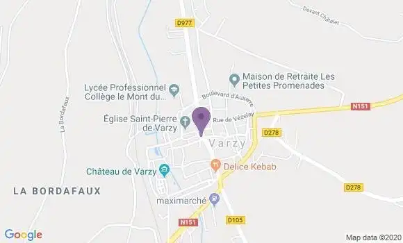 Localisation Crédit Agricole Agence de Varzy