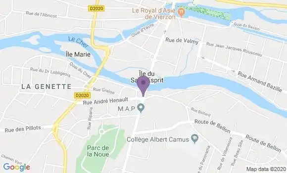 Localisation Crédit Agricole Agence de Vierzon Bourgneuf
