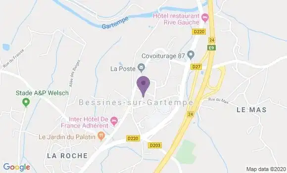 Localisation Crédit Agricole Agence de Bessines sur Gartempe