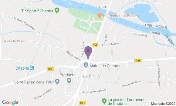 Localisation Crédit Agricole Agence de Chabris