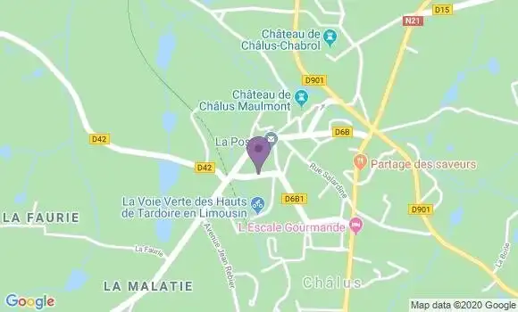 Localisation Crédit Agricole Agence de Châlus
