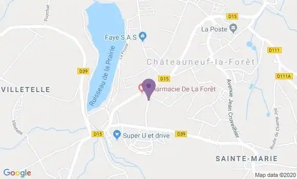 Localisation Crédit Agricole Agence de Châteauneuf la Forêt