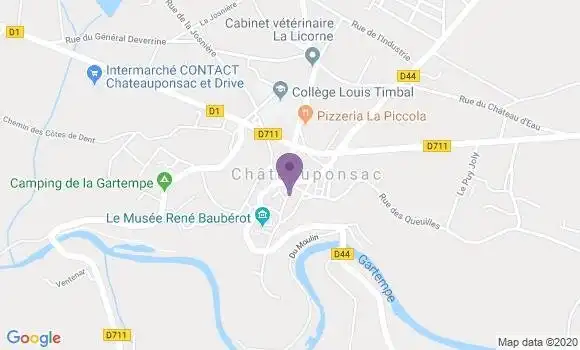 Localisation Crédit Agricole Agence de Châteauponsac