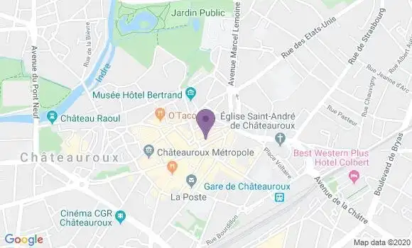 Localisation Crédit Agricole Agence de Châteauroux Gambetta