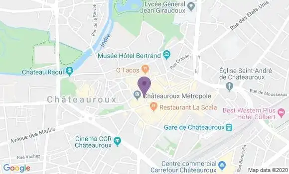 Localisation Crédit Agricole Agence de Déols
