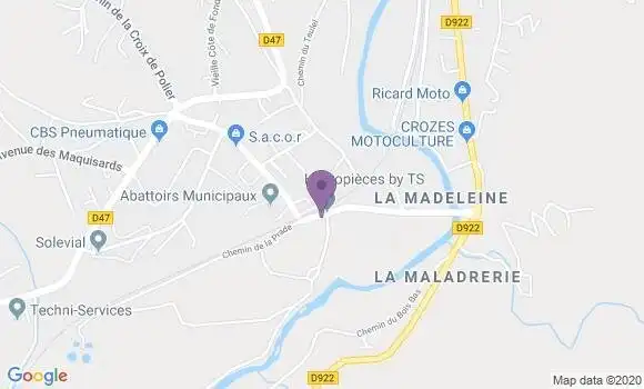 Localisation Crédit Agricole Agence de Laurière