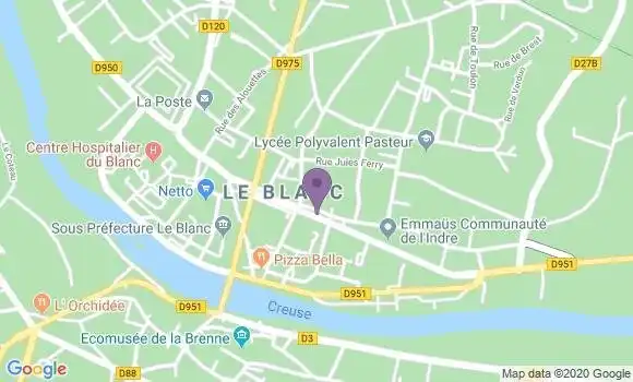 Localisation Crédit Agricole Agence de Le Blanc