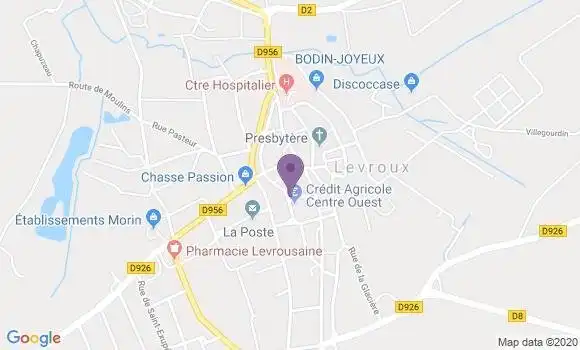 Localisation Crédit Agricole Agence de Levroux
