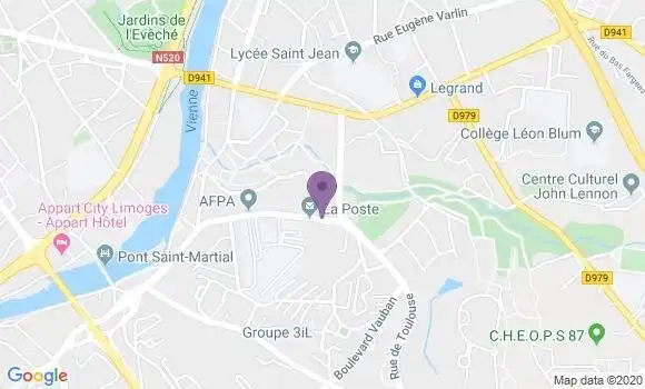 Localisation Crédit Agricole Agence de Limoges Babylone