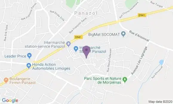 Localisation Crédit Agricole Agence de Limoges Carnot