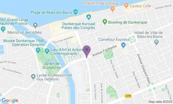 Localisation LCL Agence de Dunkerque Malo Bains