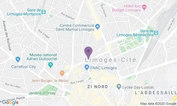 Localisation Crédit Agricole Agence de Limoges Libération