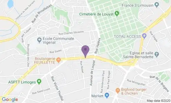 Localisation Crédit Agricole Agence de Limoges Vigenal