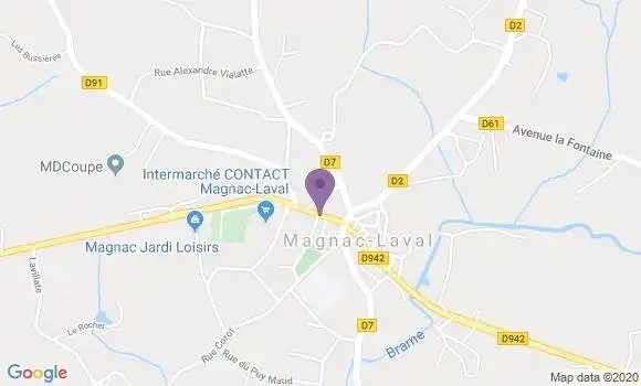Localisation Crédit Agricole Agence de Magnac Laval