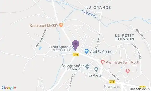 Localisation Crédit Agricole Agence de Nexon