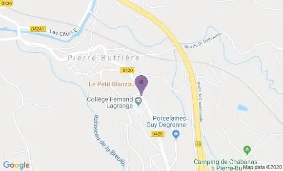 Localisation Crédit Agricole Agence de Pierre Buffière