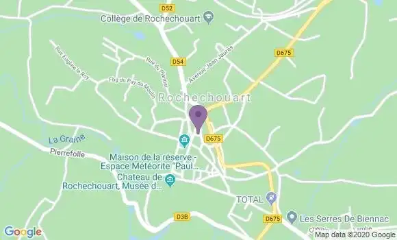 Localisation Crédit Agricole Agence de Rochechouart