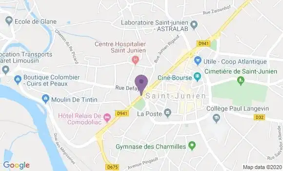 Localisation Crédit Agricole Agence de Saint Junien
