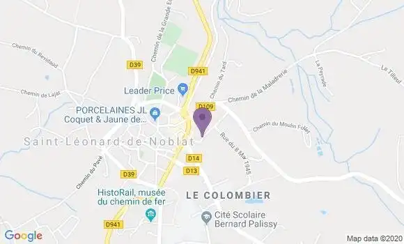 Localisation Crédit Agricole Agence de Saint Léonard de Noblat