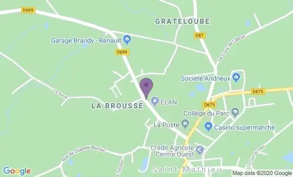 Localisation Crédit Agricole Agence de Saint Mathieu
