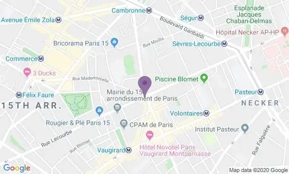 Localisation LCL Agence de Paris Lecourbe