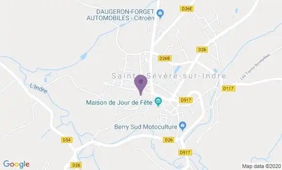 Localisation Crédit Agricole Agence de Sainte Sévère