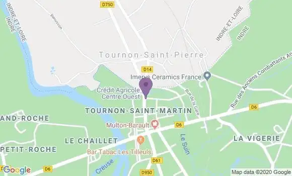 Localisation Crédit Agricole Agence de Tournon Saint Martin