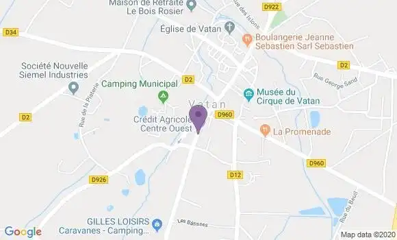 Localisation Crédit Agricole Agence de Vatan