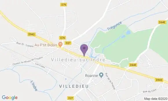 Localisation Crédit Agricole Agence de Villedieu sur Indre