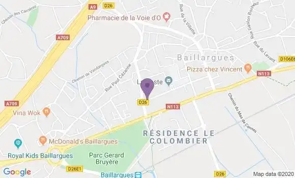 Localisation Banque Dupuy de Parseval Agence de Baillargues