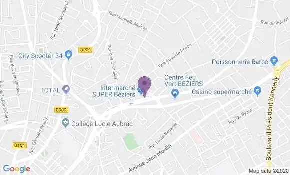 Localisation Banque Dupuy de Parseval Agence de Béziers CC La Treille