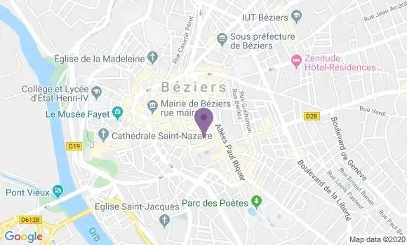 Localisation Banque Dupuy de Parseval Agence de Béziers Jean Jaurès