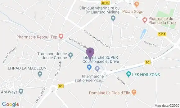 Localisation Banque Dupuy de Parseval Agence de Cournonsec