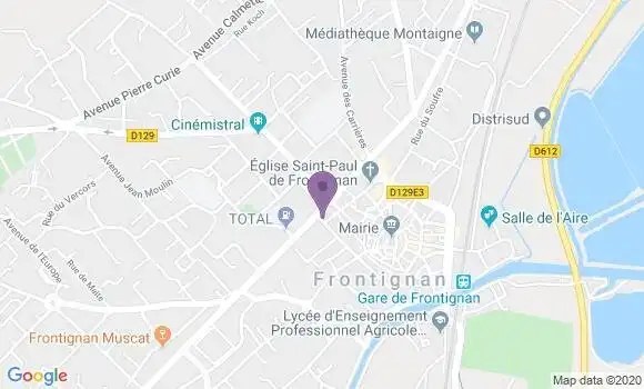 Localisation Banque Dupuy de Parseval Agence de Frontignan
