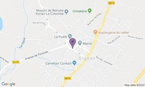 Localisation Banque Dupuy de Parseval Agence de Gigean