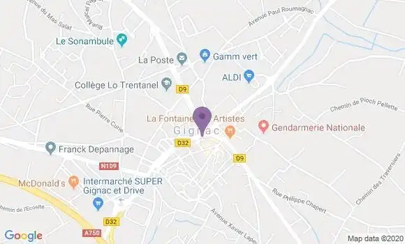Localisation Banque Dupuy de Parseval Agence de Gignac