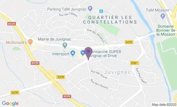 Localisation Banque Dupuy de Parseval Agence de Juvignac